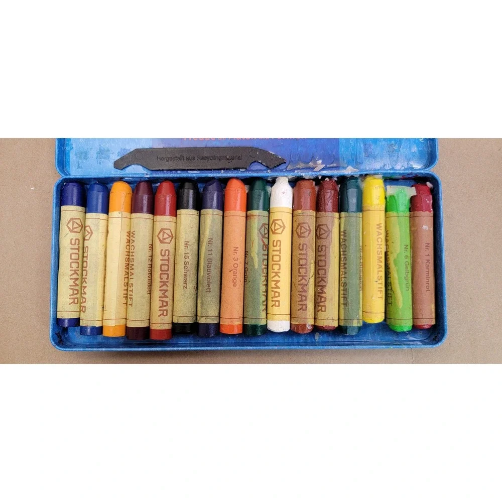 Stockmar Beeswax Crayons 16 Piece Set in Metal Tin Art Supplies Waldorf German
